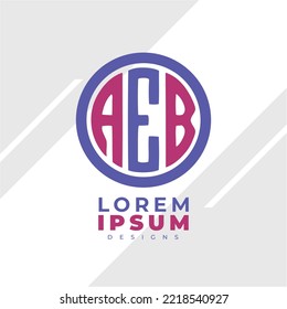 Resumen minimalista Letra inicial logo de AEB. Este logo incorpora con letra abstracta de forma creativa. Será adecuado para qué empresa o nombre de marca inician esas iniciales.