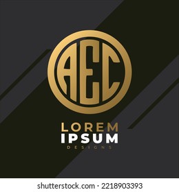 Minimalist Abstract Initial letter AEC logo. This logo incorporate with abstract letter Logo AEC.