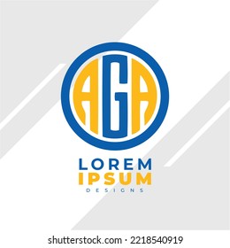 Minimalist Abstract Initial letter AGA logo. This logo incorporate with abstract letter in the creative way. It will be suitable for which company or brand name start those initial.