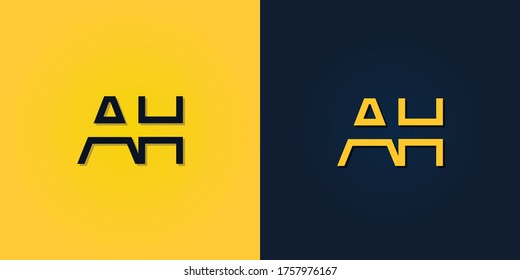 Minimalist Abstract Initial letter AH logo. This logo incorporate with abstract letter in the creative way.
