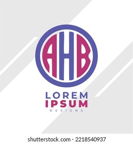 Minimalist Abstract Initial Brief AHB Logo. Dieses Logo ist mit abstraktem Brief auf kreative Weise integriert. Es ist geeignet, für welche Firma oder Marke diese anfänglich gegründet wird.