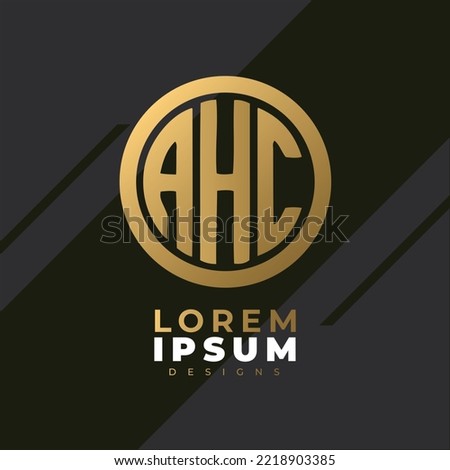 Minimalist Abstract Initial letter AHC logo. This logo incorporate with abstract letter Logo AHC.