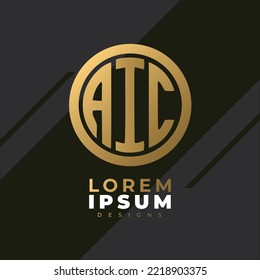 Minimalist Abstract Initial letter AIC logo. This logo incorporate with abstract letter Logo AIC.