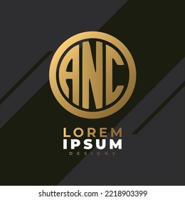Resumen minimalista Letra inicial logo de ANC. Este logotipo incorpora con letra abstracta el logotipo ANC.