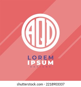Minimalist Abstract Initial letter AQD logo. This logo incorporate with abstract letter Logo AQD.