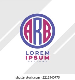 Minimalist Abstract Initial Letter ARB Logo. Dieses Logo ist mit abstraktem Brief auf kreative Weise integriert. Es ist geeignet, für welche Firma oder Marke diese anfänglich gegründet wird.