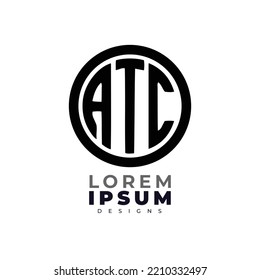 Minimalist Abstract Initial letter ATC logo. This logo incorporate with abstract letter in the creative way.It will be suitable for which company or brand name start those initial.