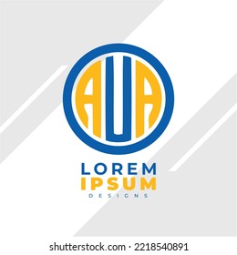 Minimalist Abstract Initial letter AUA logo. This logo incorporate with abstract letter in the creative way. It will be suitable for which company or brand name start those initial.