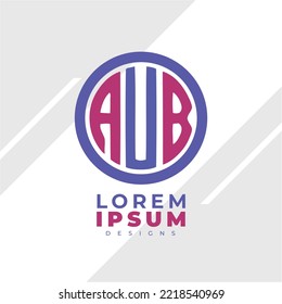 Minimalist Abstract Initial letter AUB logo. This logo incorporate with abstract letter in the creative way. It will be suitable for which company or brand name start those initial.