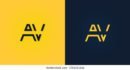 Minimalist Abstract Initial letter AV logo. It will be suitable for which company or brand name start those initial.
