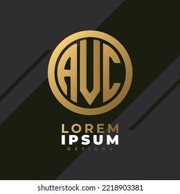 Minimalist Abstract Initial letter AVC logo. This logo incorporate with abstract letter Logo AVC.