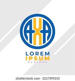 Minimalist Abstract Initial letter AXA logo. This logo incorporate with abstract letter in the creative way.It will be suitable for which company or brand name start those initial.