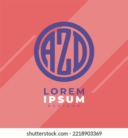 Minimalist Abstract Initial letter AZD logo. This logo incorporate with abstract letter Logo AZD.