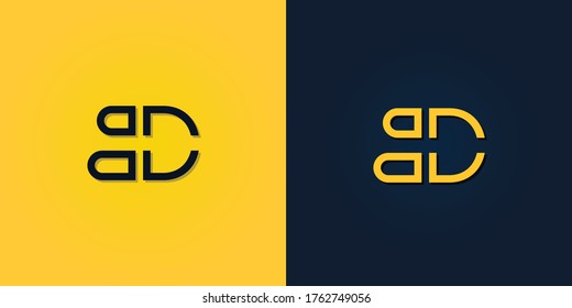 Minimalist Abstract Initial letter BD logo. It will be suitable for which company or brand name start those initial.
