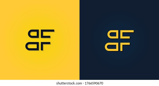 Resumen minimalista Letra inicial logotipo BF. Será adecuado para qué empresa o nombre de marca inician esas iniciales.