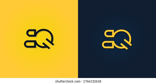 Minimalist Abstract Initial letter BQ logo. This logo incorporate with abstract letter in the creative way. It will be suitable for which company or brand name start those initial.