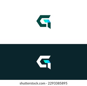 Resumen minimalista Letra inicial CG, GC, logotipo G.