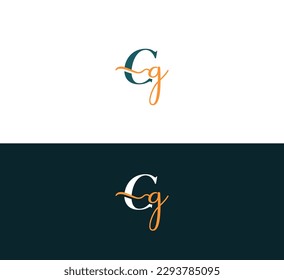 Minimalist Abstract Initial letter CG, GC logo.