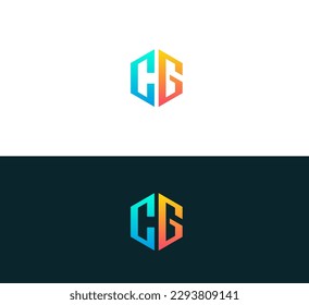 Minimalist Abstract Initial Brief CG, GC Logo.