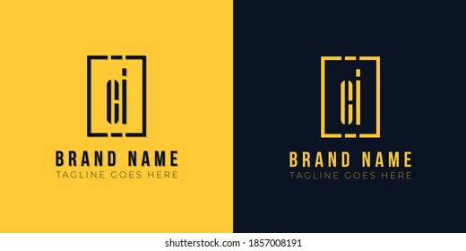 Minimalist abstract initial letter CI logo. This icon incorporate with two abstract letter and rectangle in the creative way. It will be suitable for which company or brand name start those initial.
