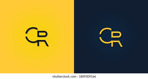 Resumen minimalista Letra inicial logotipo CR. Este logotipo incorpora con letra abstracta de forma creativa.Será adecuado para qué empresa o nombre de marca empiezan esos iniciales.