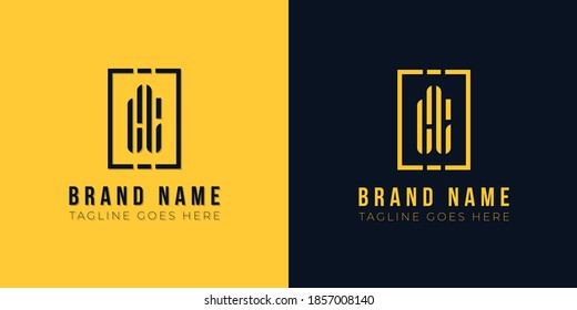 Logo de la letra inicial abstracta minimalista de CT. Este icono incorpora dos letras abstractas y un rectángulo de forma creativa. Será adecuado para qué empresa o nombre de marca inician esas iniciales.