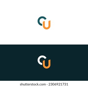 Minimalist Abstract Initial letter CU, UC, OU, UO logo.