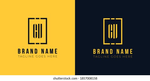 Minimalist abstract initial letter CV logo. This icon incorporate with two abstract letter and rectangle in the creative way. It will be suitable for which company or brand name start those initial.