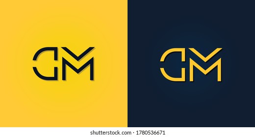 Minimalist Abstract Initial letter DM logo. This logo incorporate with abstract letter in the creative way.It will be suitable for which company or brand name start those initial.
