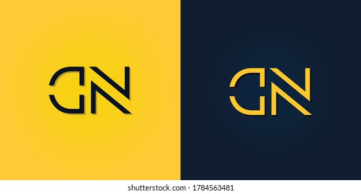 Minimalist Abstract Initial letter DN logo. This logo incorporate with abstract letter in the creative way.It will be suitable for which company or brand name start those initial.