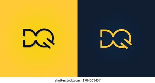 Resumen minimalista Letra inicial logotipo de DQ. Este logotipo incorpora con letra abstracta de forma creativa.Será adecuado para qué empresa o nombre de marca empiezan esos iniciales.