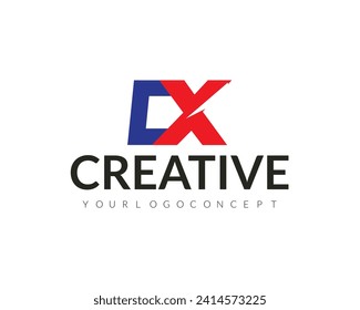 Minimalist Abstract Initial letter DX logo design. DX icon. This logo incorporate with abstract letter in the creative modern way.
