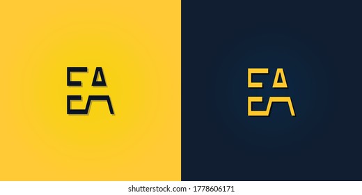 Minimalist Abstract Initial letter EA logo. This logo incorporate with abstract letter in the creative way.It will be suitable for which company or brand name start those initial.