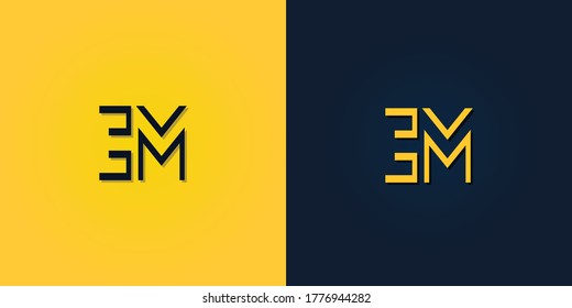 Minimalist Abstract Initial letter EM logo. This logo incorporate with abstract letter in the creative way.