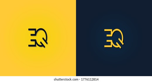 Minimalist Abstract Initial letter EQ logo. This logo incorporate with abstract letter in the creative way.It will be suitable for which company or brand name start those initial.