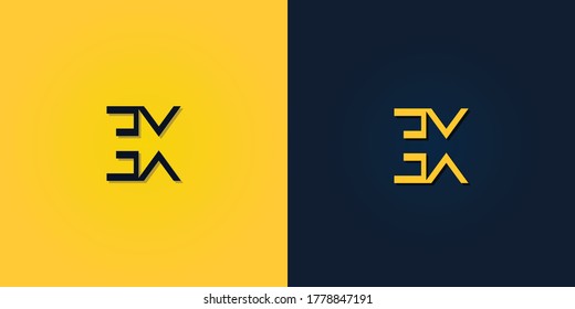 Minimalist Abstract Initial Brief EX Logo. Dieses Logo ist mit abstraktem Buchstaben in kreativer Weise eingebunden. Es ist geeignet, für welche Firma oder Marke der Anfang dieser Buchstaben ist.