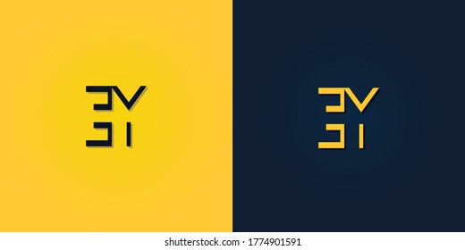 Minimalist Abstract Initial letter EY logo. This logo incorporate with abstract letter in the creative way.It will be suitable for which company or brand name start those initial.