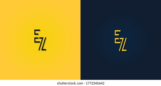 Minimalist Abstract Initial letter EZ logo. This logo incorporate with abstract letter in the creative way.It will be suitable for which company or brand name start those initial.