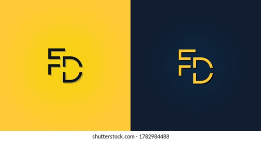 Minimalist Abstract Initial letter FD logo. This logo incorporate with abstract letter in the creative way.It will be suitable for which company or brand name start those initial.