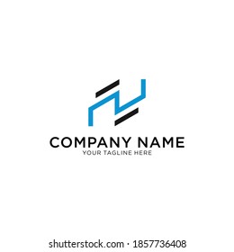 Resumen minimalista Letra inicial logo de FN. Este logotipo incorpora con letra abstracta de forma creativa.Será adecuado para qué empresa o nombre de marca empiezan esos iniciales.