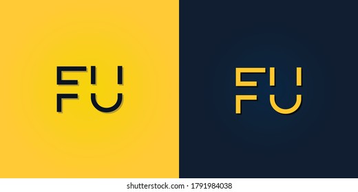 Minimalist Abstract Initial letter FU logo. This logo incorporate with abstract letter in the creative way.It will be suitable for which company or brand name start those initial.