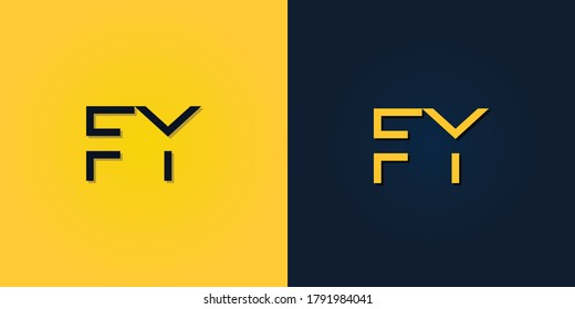 Minimalist Abstract Initial Brief FY Logo. Dieses Logo ist mit abstraktem Buchstaben in kreativer Weise eingebunden. Es ist geeignet, für welche Firma oder Marke der Anfang dieser Buchstaben ist.