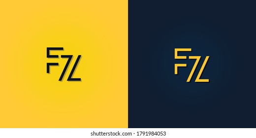 Minimalist Abstract Initial letter FZ logo. This logo incorporate with abstract letter in the creative way.It will be suitable for which company or brand name start those initial.