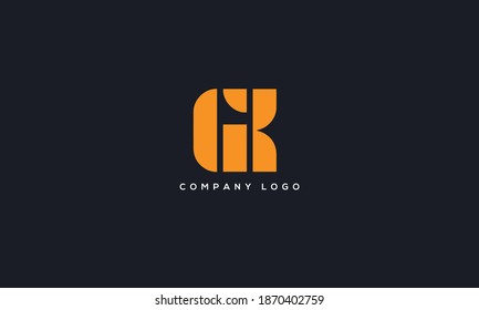 Minimalist Abstract Initial Letter GK Logo. Dieses Logo ist mit abstraktem Brief auf kreative Weise integriert. Es ist geeignet, für welche Firma oder Marke diese anfänglich gegründet wird.