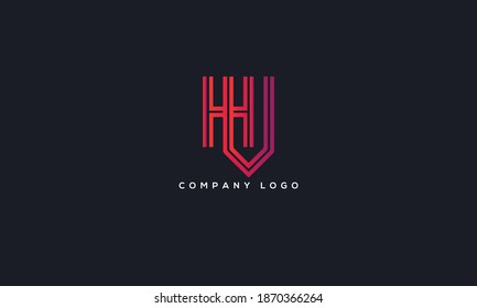 Resumen minimalista Letra inicial HV, logotipo VH. Este logo incorpora con letra abstracta de forma creativa. Será adecuado para qué empresa o nombre de marca inician esas iniciales.