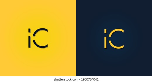 Minimalist Abstract Initial Letter IC Logo. Dieses Logo ist mit abstraktem Buchstaben in kreativer Weise eingebunden. Es ist geeignet, für welche Firma oder Marke der Anfang dieser Buchstaben ist.