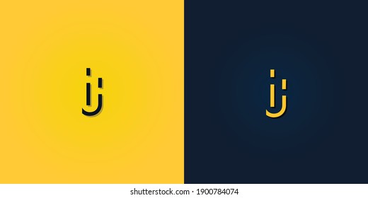 Minimalist Abstract Initial letter IJ logo. This logo incorporate with abstract letter in the creative way.It will be suitable for which company or brand name start those initial.