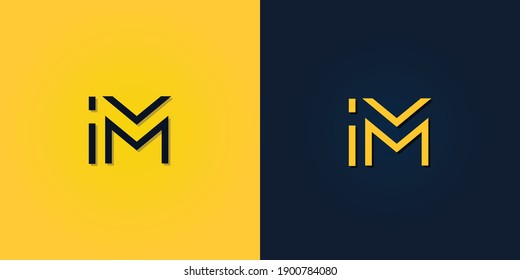 Minimalist Abstract Initial letter IM logo. This logo incorporate with abstract letter in the creative way.It will be suitable for which company or brand name start those initial.
