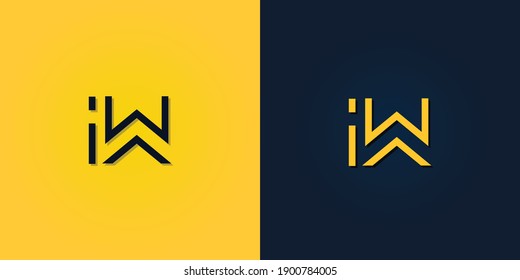 Minimalist Abstract Initial letter IW logo. This logo incorporate with abstract letter in the creative way.It will be suitable for which company or brand name start those initial.