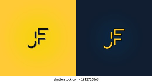 Minimalist Abstract Initial letter JF logo. This logo incorporate with abstract letter in the creative way.It will be suitable for which company or brand name start those initial.